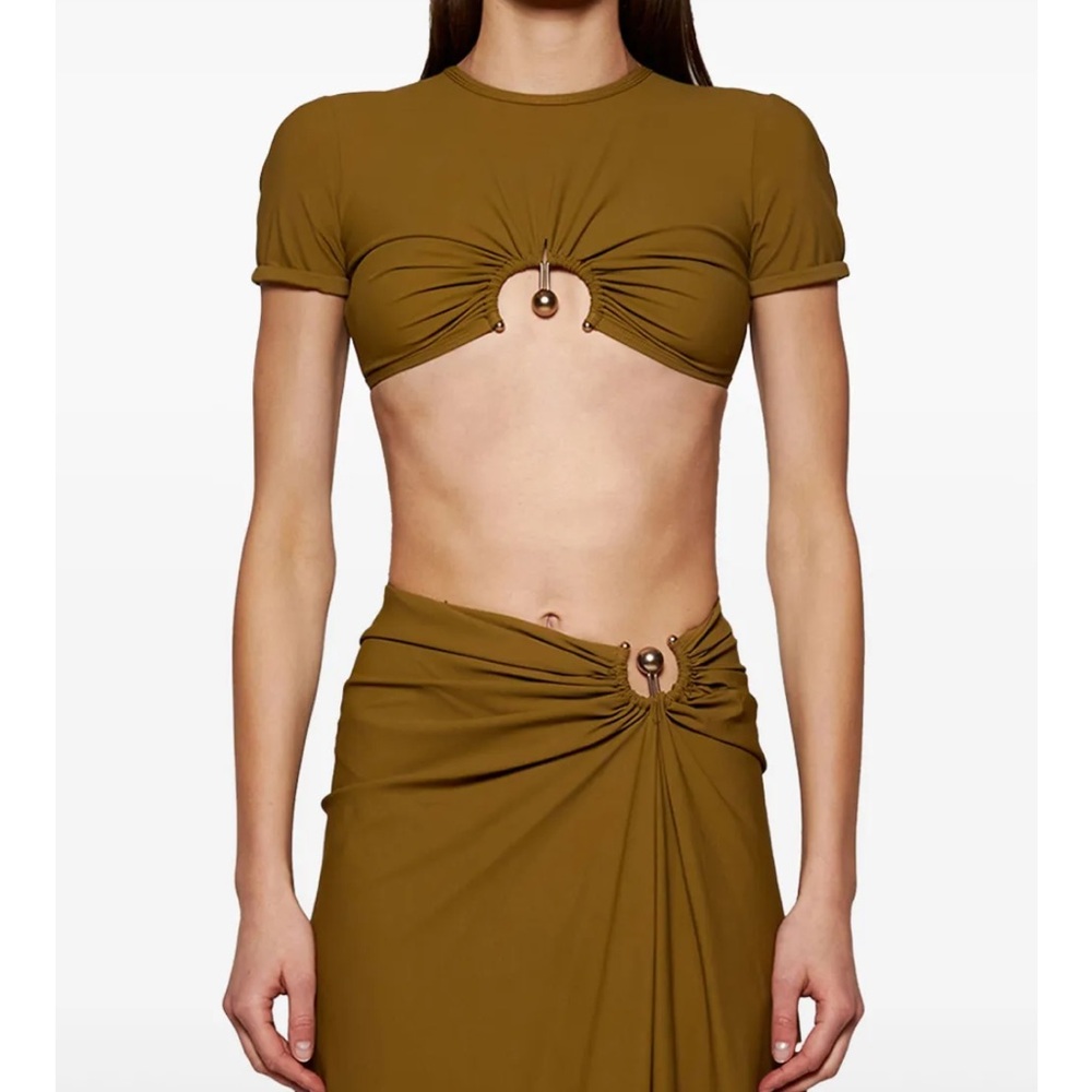 Christopher Esber Brown Crop Top SET